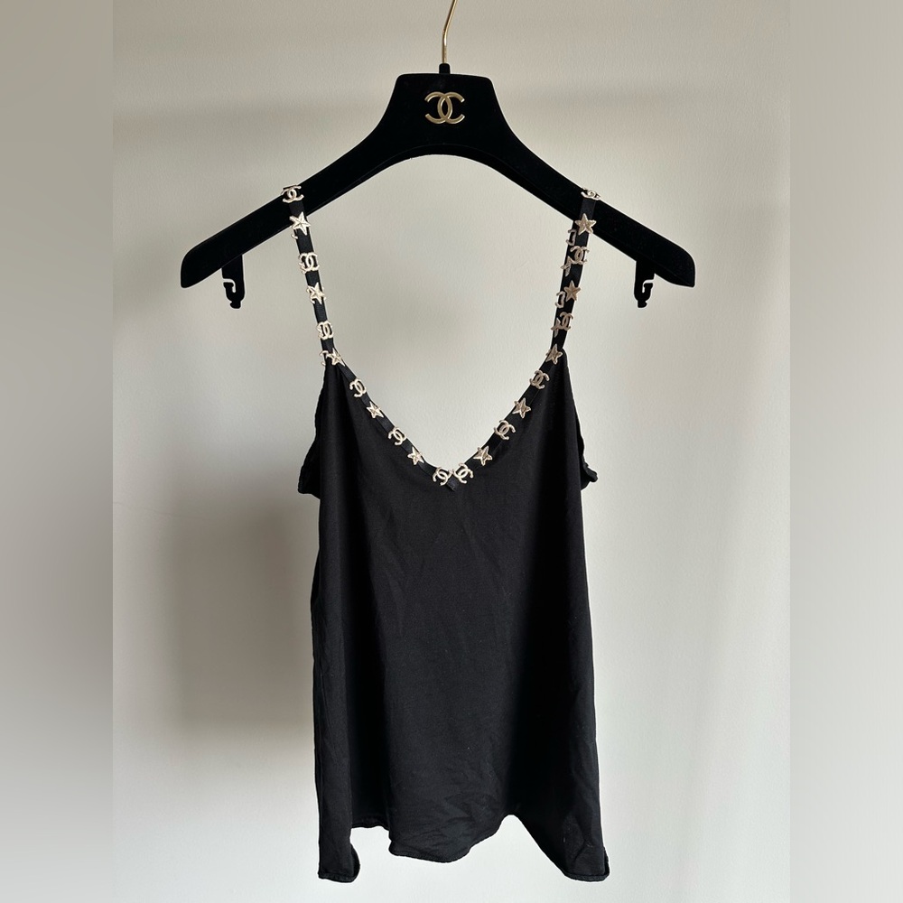 Chanel Tank Top Black size 38